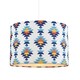 image 4 of Colourful Boho Geometric 12 Inch Drum Lamp Shade in White with Blues and Oranges | Multi | 12"