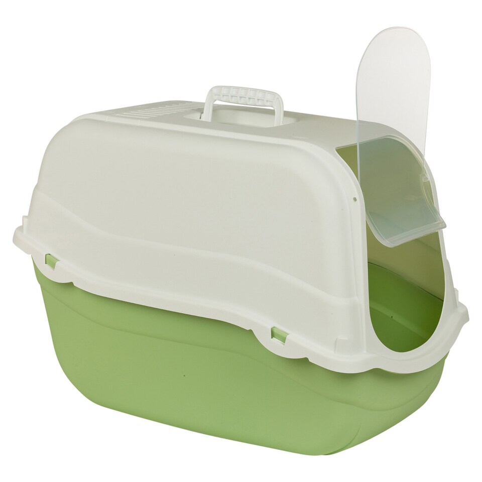 image 1 of Extra Large Enclosed Cat Litter Tray Filter Box Hooded Large Scoop Toilet Potty | Green | 1