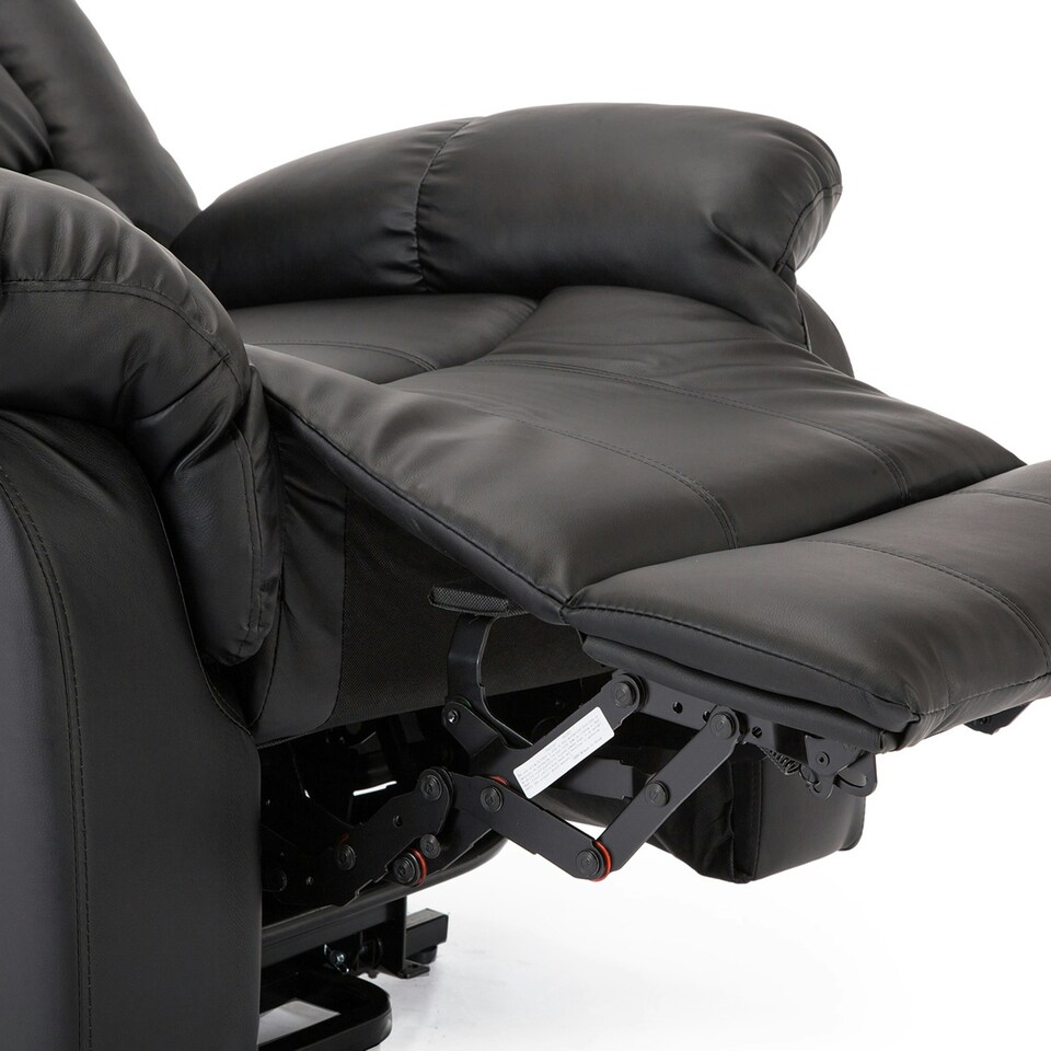 image 1 of Seattle Electric Single Motor Rise Recliner Bonded Leather Chair (Black)