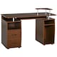 image 1 of HOMCOM Computer Desk Table Workstation with  Keyboard Tray, Brown