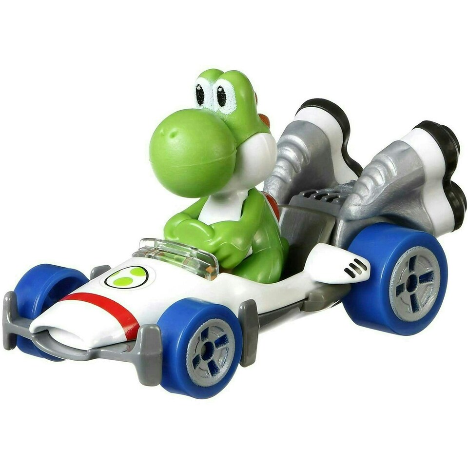 image 1 of Hot Wheels Mario Kart Yoshi (B-Dasher) 1:64 Scale Replica Die-Cast Vehicle