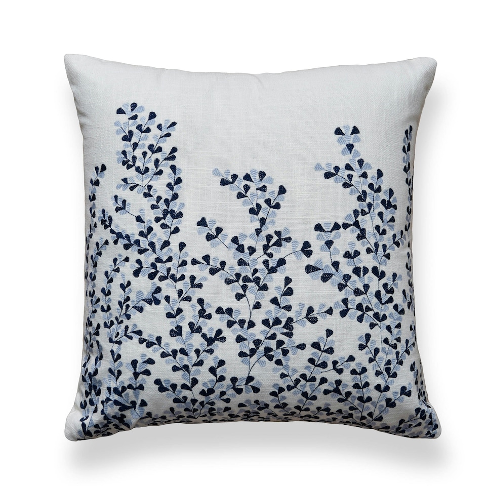 image 1 of BHS 100% Cotton Cushion with Embroidered Design, Navy