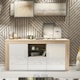 image 2 of TV Unit TV Stand Sideboard Media Cabinet Storage Cabinet Oak White High Gloss 145cm
