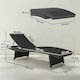 image 3 of Outsunny PE Rattan Sun Lounger with 4-Level Adjustable Backrest Black | Black
