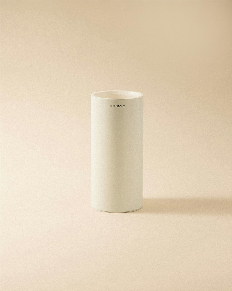 image 1 of Cosmic Standing Toothbrush Holder with Stainless Steel White Finish for Bathroom