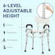 image 7 of HOMCOM Light Weight Aluminum Shower Bench Portable Lift Chair w/ Back & Armrest