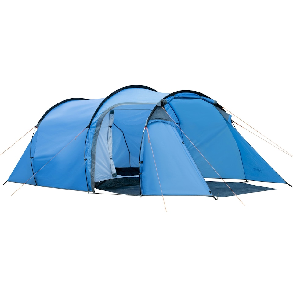 image 1 of Outsunny 3 Man 2 Room Tent Camping Tent With Living Area Air Vents Blue