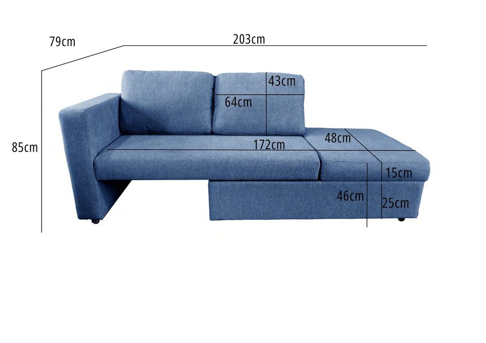 image 1 of The Brenta 2 Seater Slide Storage Sofa in Grey, Silver or Navy | Blue | One Size