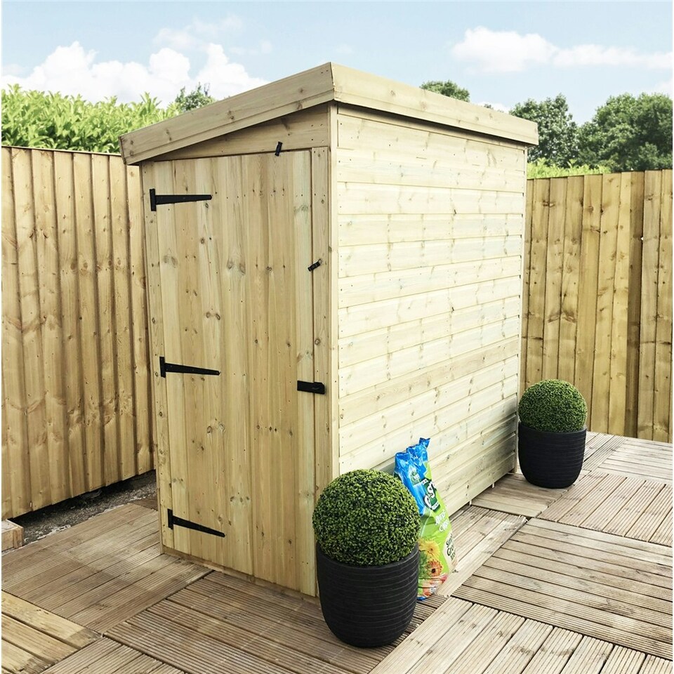 3 x 4 WINDOWLESS Garden Shed Pressure Treated T&G PENT Wooden Garden Shed - Side Door (3' x 4' / 3ft x 4ft) (3x4)