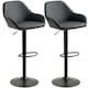 image 1 of HOMCOM Bar Stools Set of 2, Height Adjustable Swivel Barstools, PU Leather Kitchen Stools with Backs, Armrests and Footrest for Home, Counter and Dining Room, Black