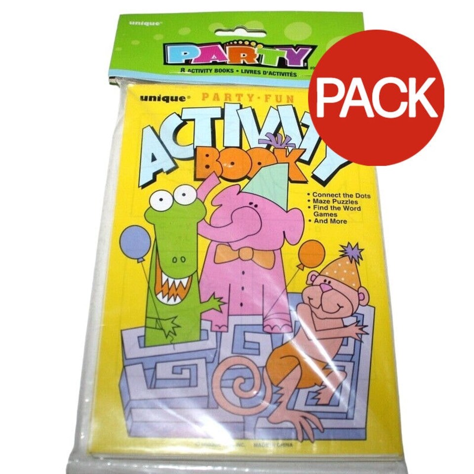 Unique Party Activity Book (Pack of 8) - Multicoloured - One Size (UTSG34164)