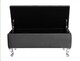 image 2 of Londona 137cm Chesterfield Ottoman Storage Bench - Plush Velvet Shoe Bench - Steel Grey Upholstery Footstool with Storage