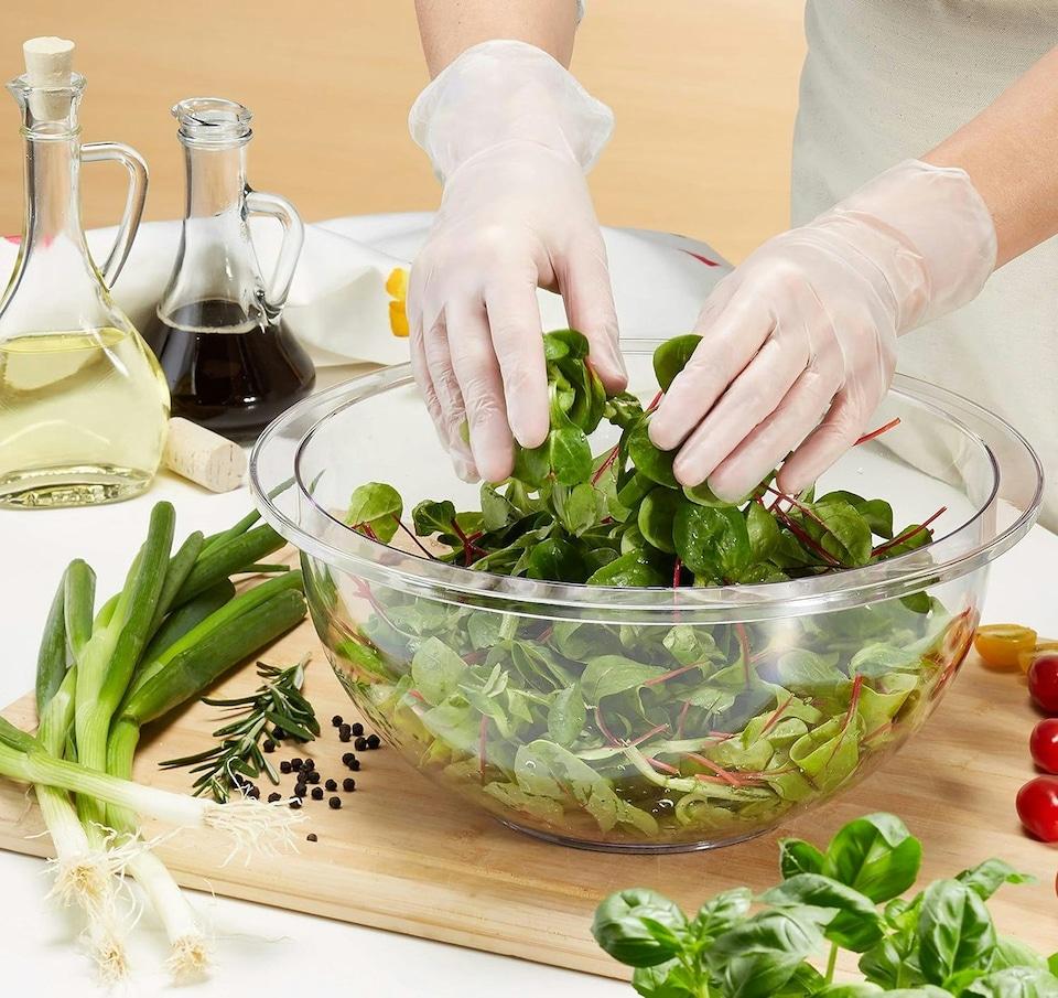 image 1 of Touchguard Clear Vinyl Powder Free Gloves - Box of 100x | Clear | Medium