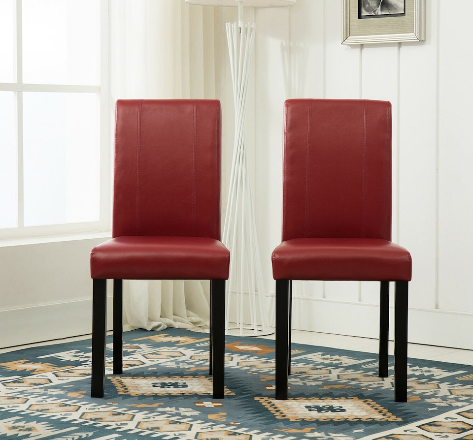 image 1 of MCC Direct Leather Dining Chairs Red