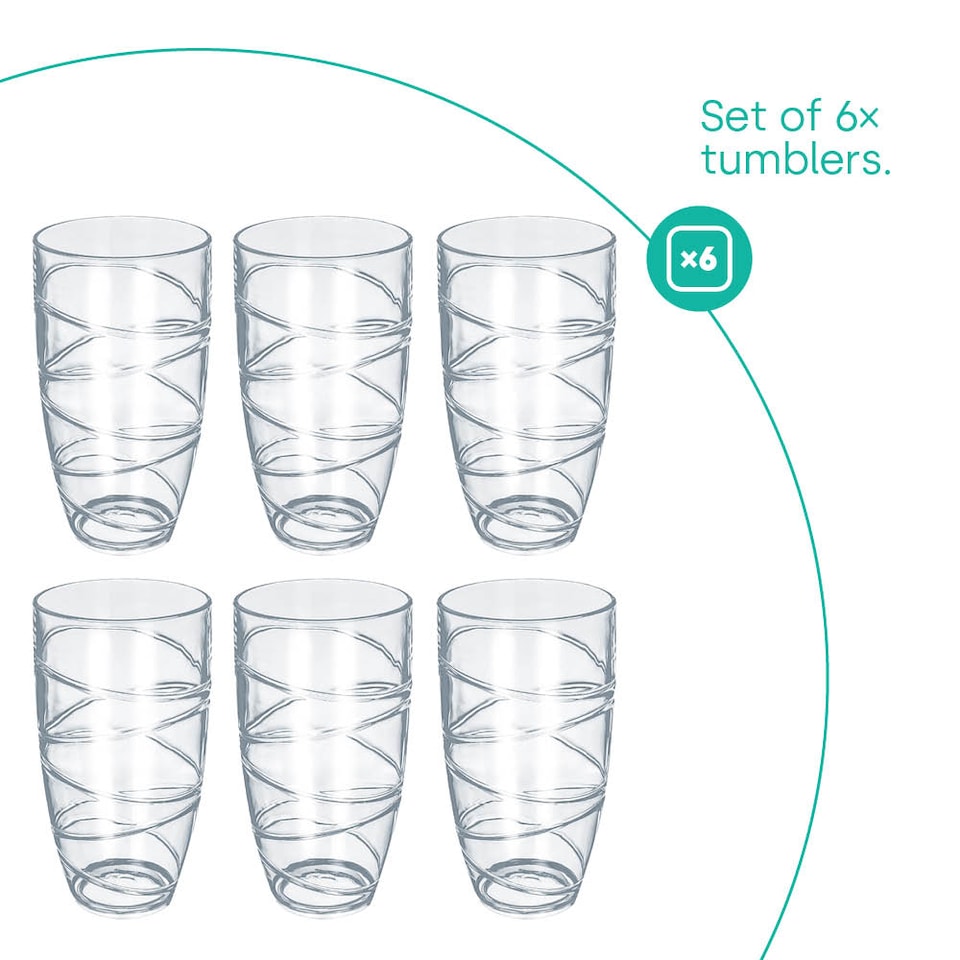 image 1 of Clear Plastic Tumblers Set of 6