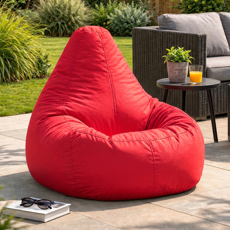 image 1 of Icon Dalton High Back Adult Gaming Indoor Outdoor Bean Bag Chair, Red