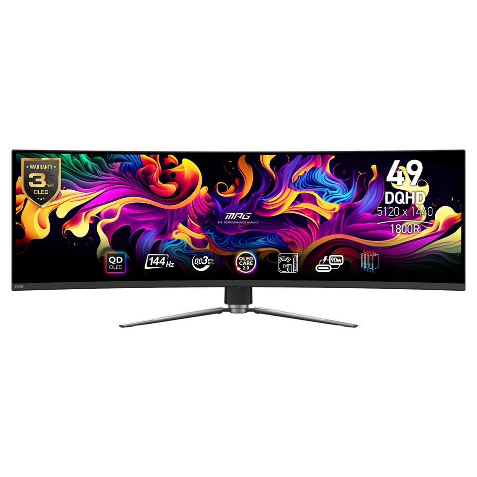 image 1 of MSI MPG 491CQP QD-OLED 49" Curved QD-OLED Dual Quad HD 144Hz 0.03ms Freesync Pre