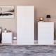 image 1 of Vida Designs Denver 3 Piece Bedroom Set (2 Drawer Large Bedside Chest, 4 Drawer Chest, 2 Door 2 Drawer Wardrobe), White | White | White | L | 3