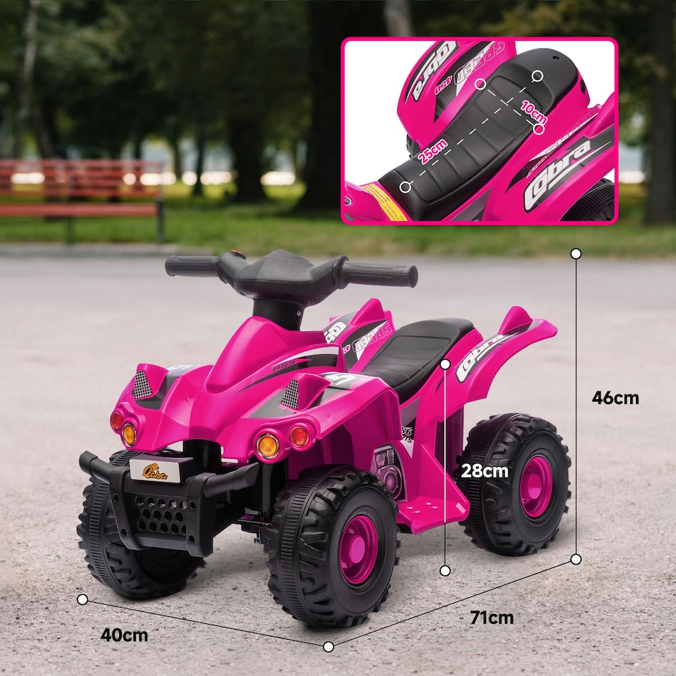 image 1 of AIYAPLAY 6V Kids Electric Quad Bike with Music, Forward Function, Pink