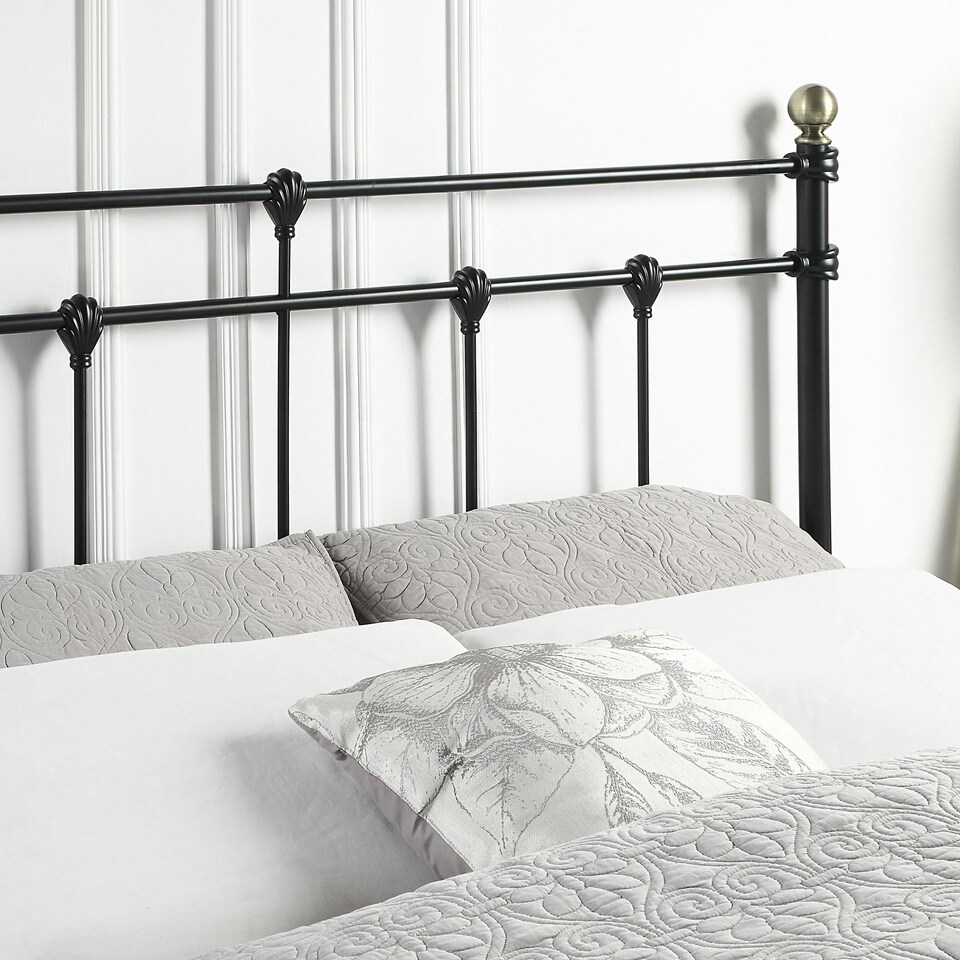 image 1 of Bayford Traditional Vintage Style Black Metal Bed Frame (King)