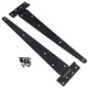 image 6 of 16in / 400mm Heavy Duty T Tee Hinges For Shed + Garden Gates Black Finish 8pc