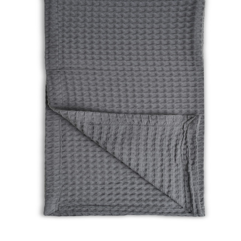 image 1 of Waffle Throw Blanket 225 x 250cm - Graphite Grey