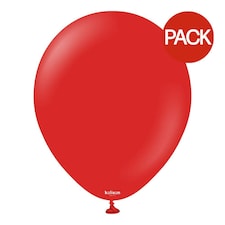 Kalisan Latex Plain Balloons (Pack of 25) - Red - One Size