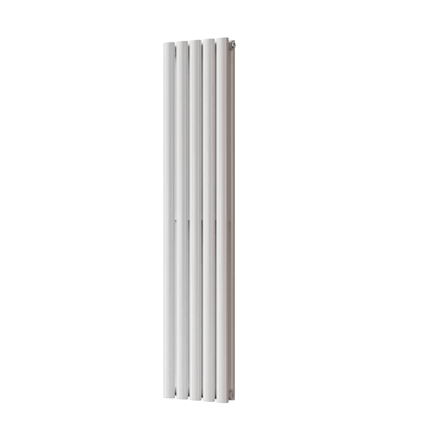Omeara Designer Double Panel Bathroom Radiator w/ Feet - White (H) 1400mm x (W) 290mm