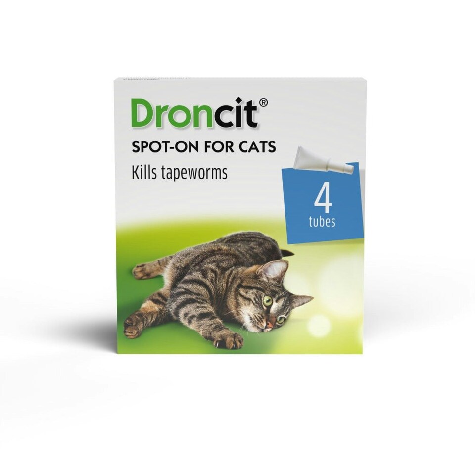 image 1 of Droncit Spot-On Tapewormer for Cats (from 1kg), 4 tubes