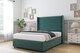 image 3 of Sloomy Stratford Emerald Plush Divan Bed Base No Drawers With 54 Inch Wingback Headboard & 12 Inch Matching Footboard | Green | Emerald | Single | 1