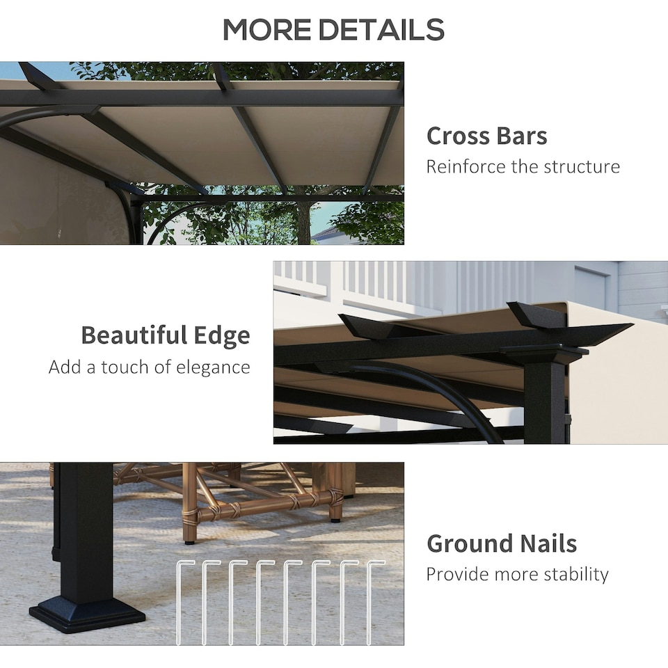 image 1 of Outsunny Outdoor Pergola Garden Sun Shade Patio Canopy Shelter