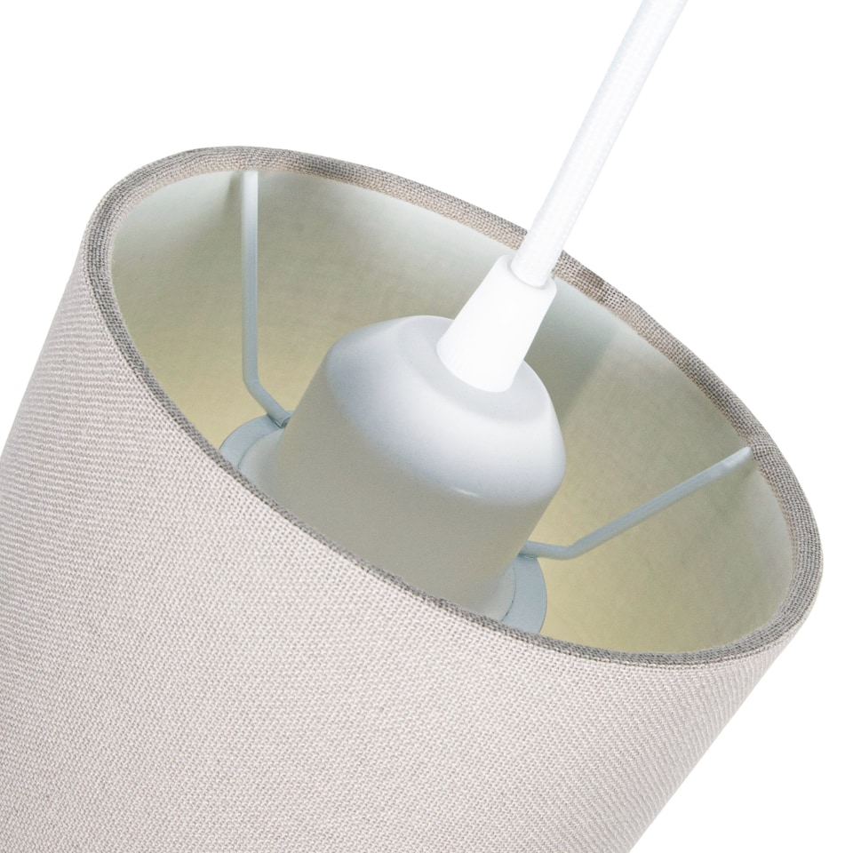 image 1 of Contemporary and Stylish Dove Grey Linen Fabric Tall Cylindrical 25cm Lampshade | Grey