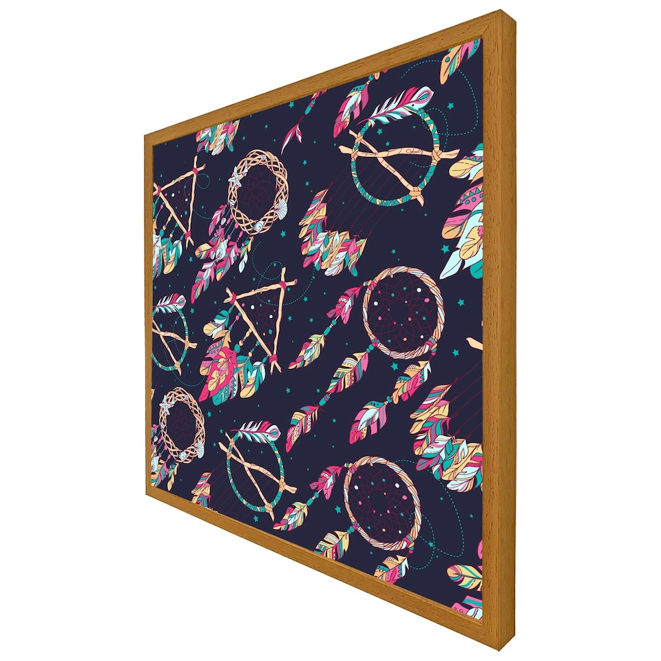 image 1 of Pattern with different dream catcher amulet (Picture Frame) Brown | XL