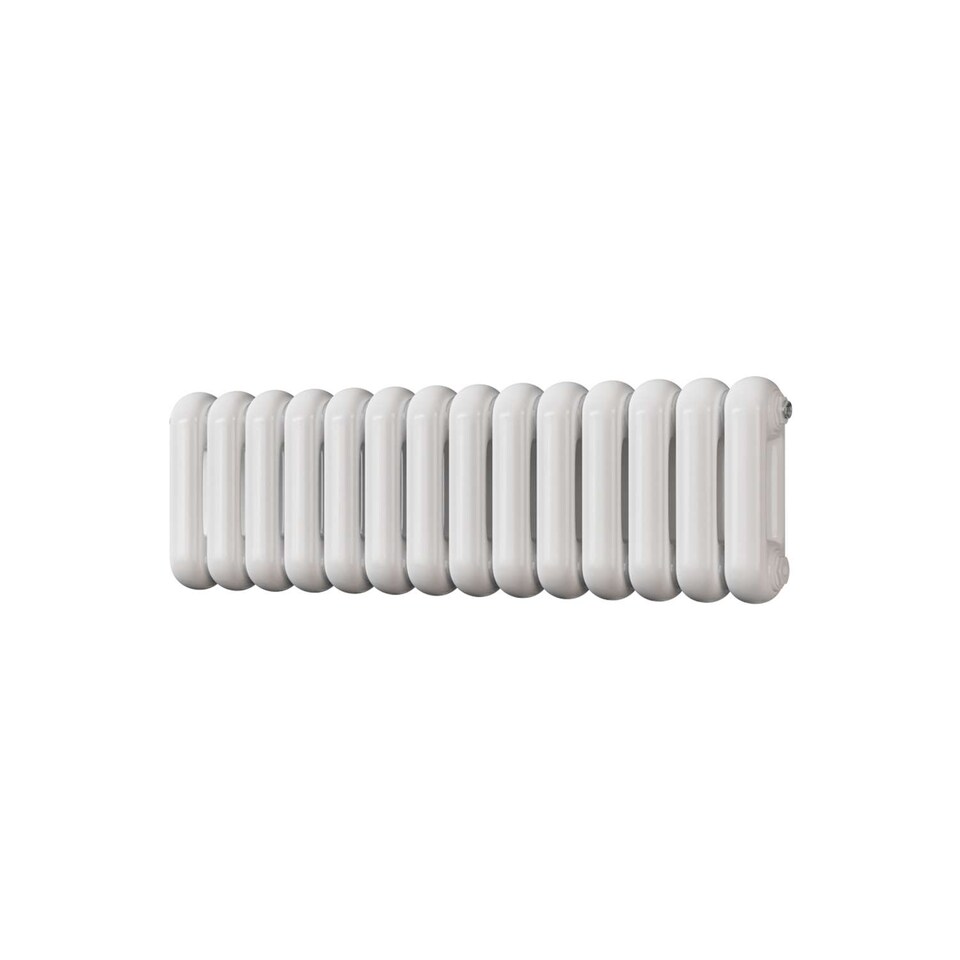 image 1 of Sherwood Double Column Round Top Heated Bathroom Radiator - White - (H) 300mm x (W) 993mm