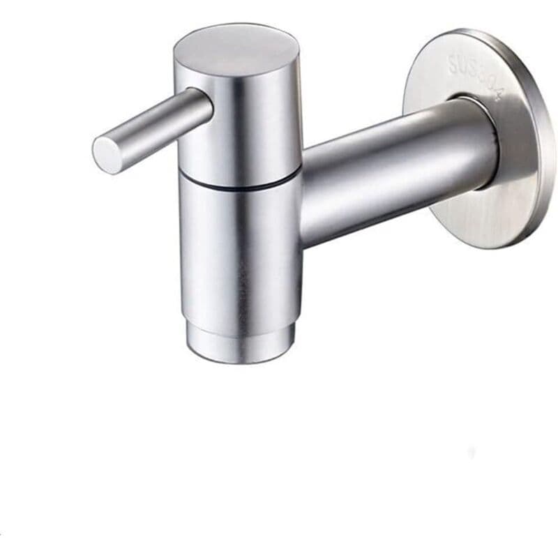 Stainless steel wall mounted bathroom sink faucet cold water tap garden laundry utility faucets g1/2 inch thd