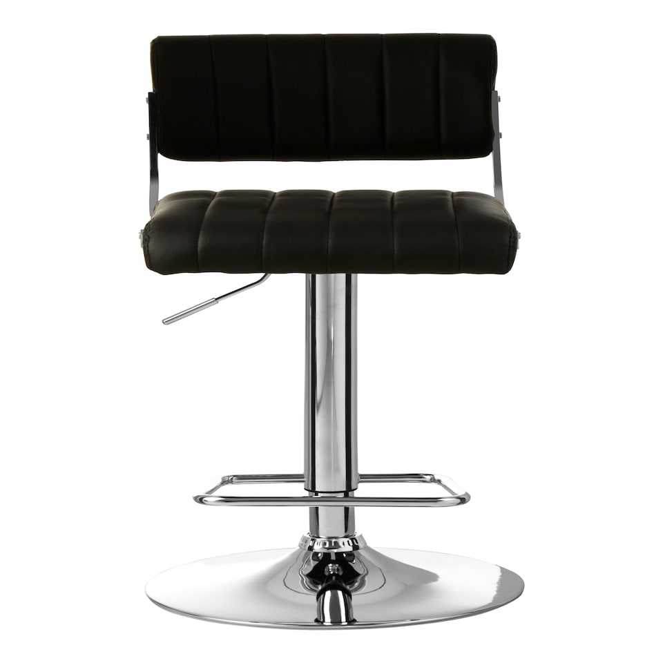 image 1 of Interiors by Premier Black Channel Design Seat Bar Stool, Adjustable Height Kitchen Bar Stool, Footrest Swivel Barseat