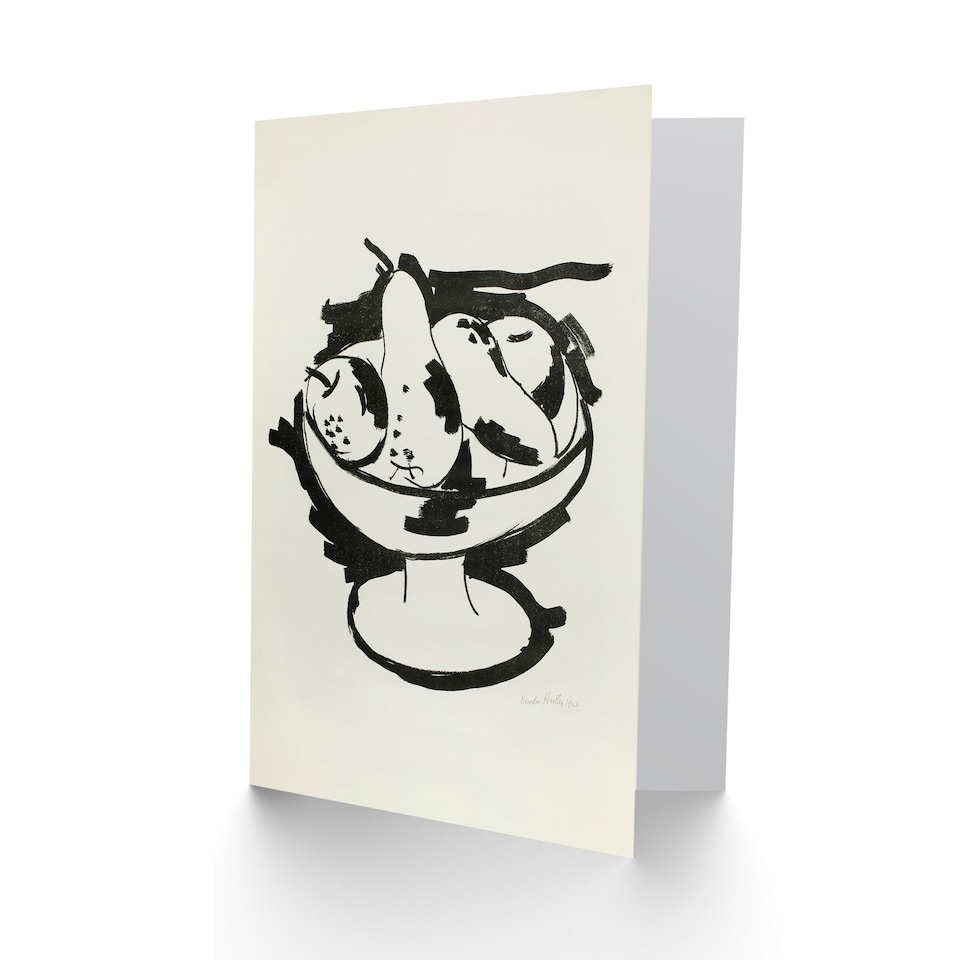 image 1 of Marsden Hartley Art Card Bowl of Fruit Still Life Sketch