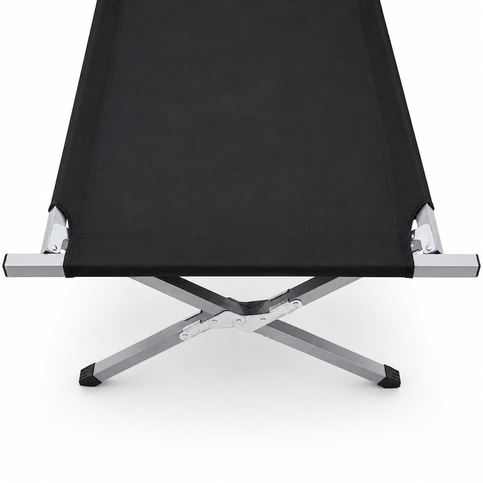 image 1 of Heavy Duty Outdoor Folding Camping Bed Portable with Carry Bag | Black