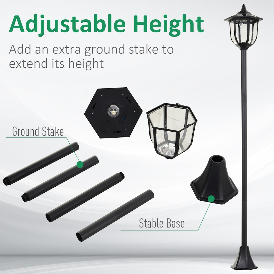 image 1 of Outsunny Solar Torch Lights Outdoor Garden with 6 LED Auto On/Off 6-8 Hours