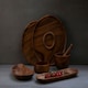 image 3 of Interiors by Premier Acacia Two Section Bean Shaped Dish, Hand Carved Wooden Divided Serving Tray, Rustic Wooden Snack Platter