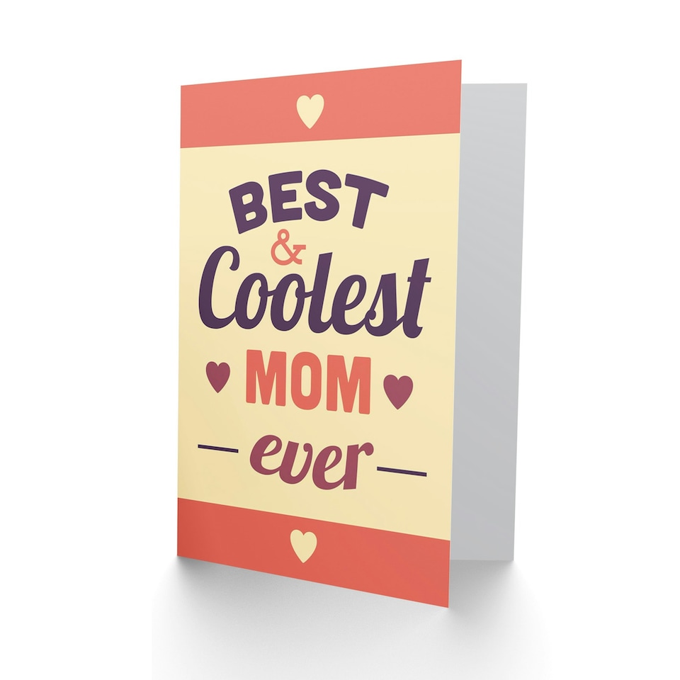 image 1 of Mothers Day Card Best Coolest Mom Ever Simple Retro Mum