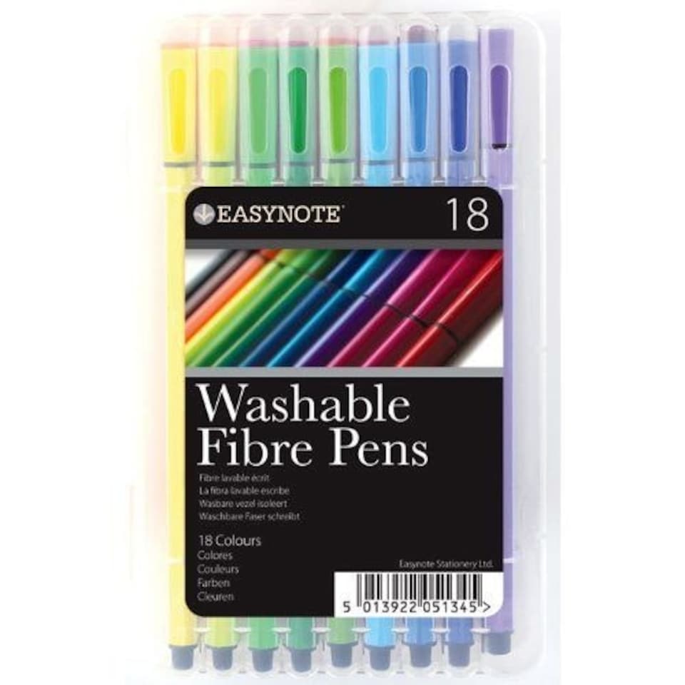 image 1 of Easynote Washable Fibre Pens (Pack of 18)