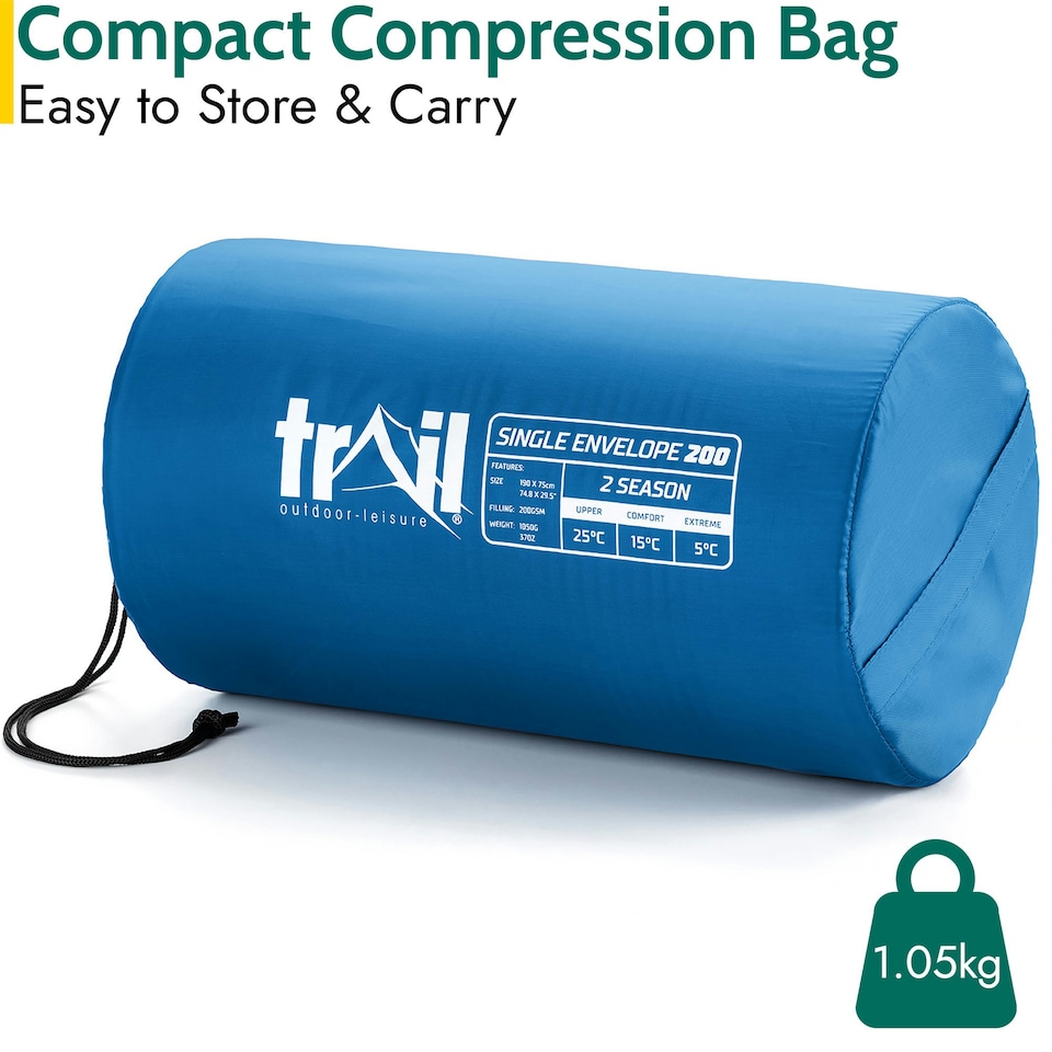 image 1 of Envelope Sleeping Bag - Blue