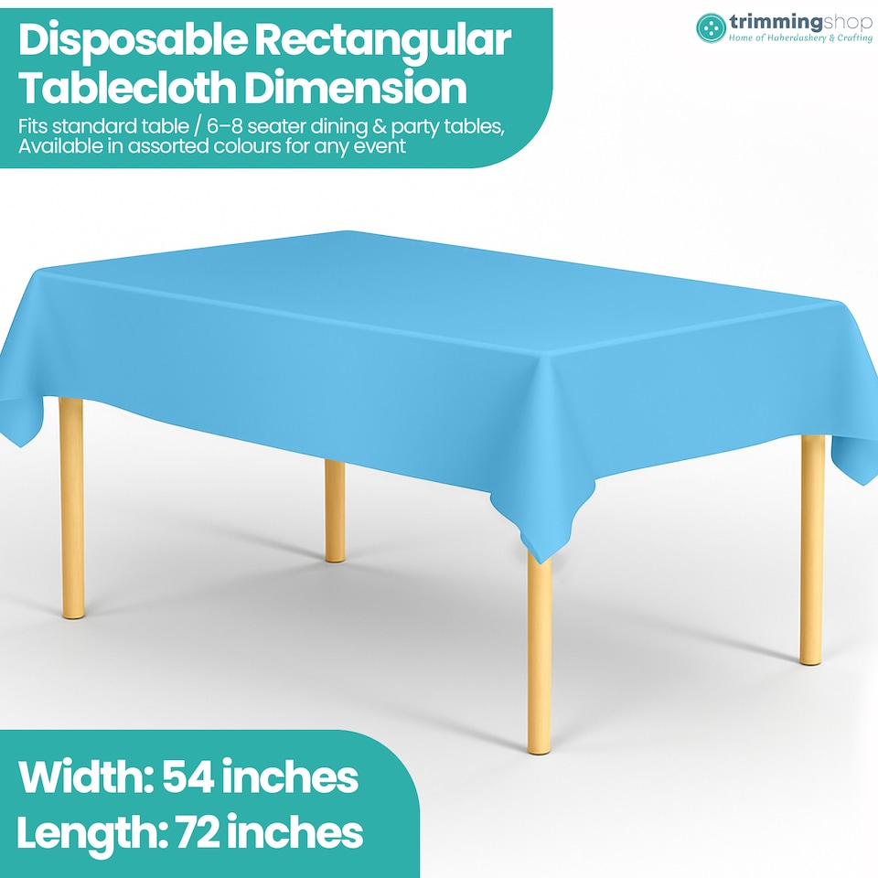 image 1 of Disposable Plastic Table Cover, Table Liner - 54" x 72"