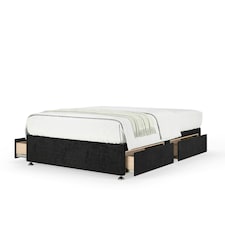 Majestic 1000 Pocket Sprung Black Naples Velvet 4 Drawer Divan Set Super King