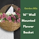 image 5 of Marco Paul Brown Rattan Wall Mounted Planter 16" Brown