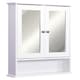 image 1 of kleankin Wall-mounted Bathroom Cabinet Mirror Door Organiser Storage Shelves Living Room White