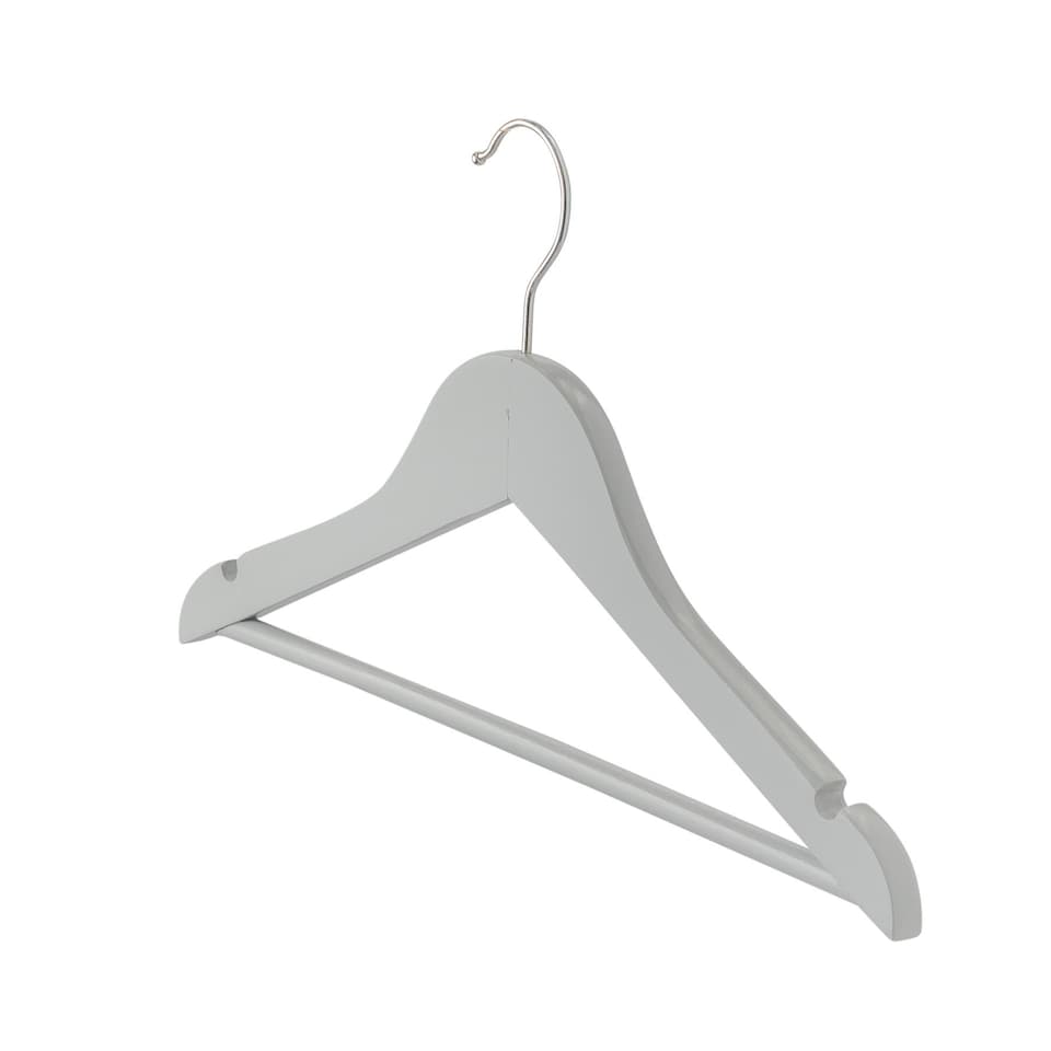 image 1 of Harbour Housewares Wooden Children's Coat Hangers - Grey - Pack of 30