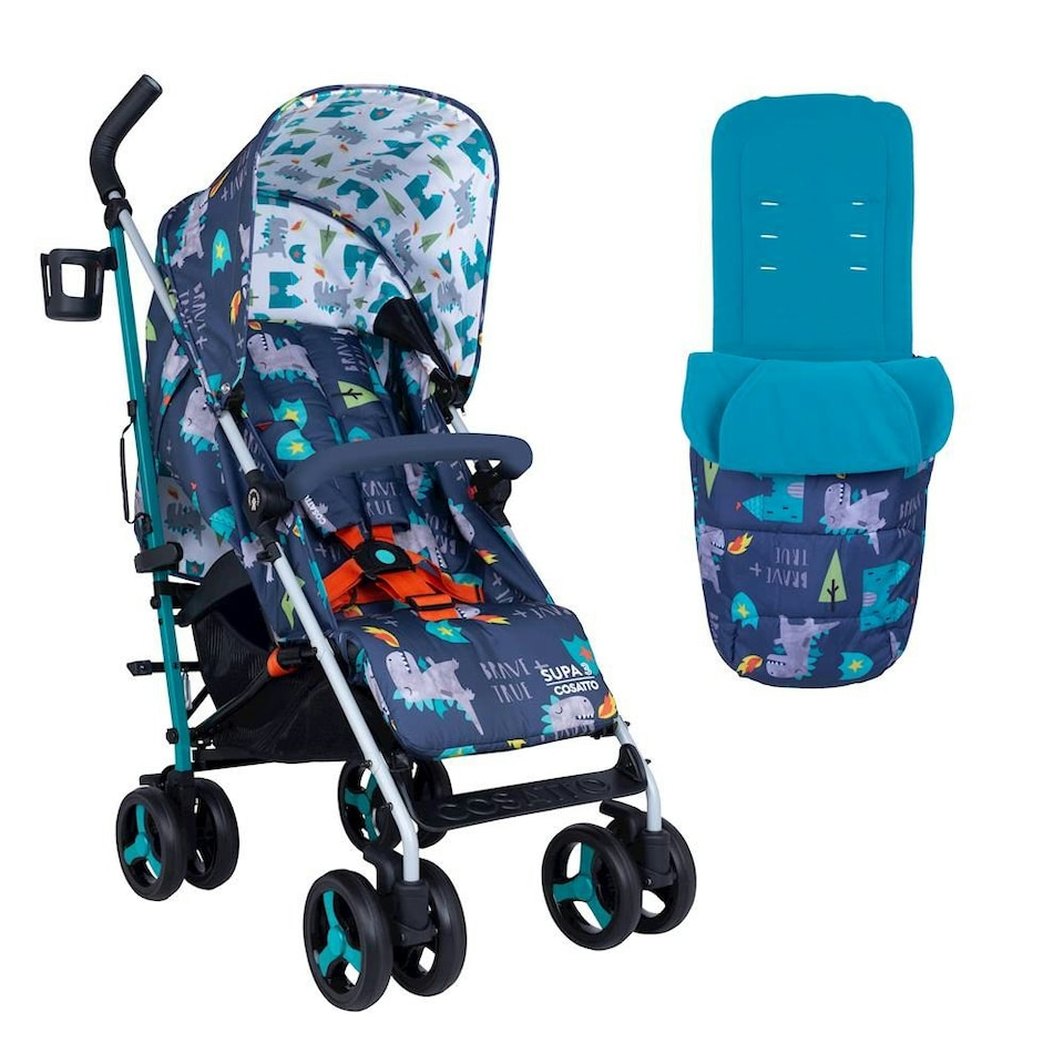 image 1 of Cosatto Supa 3 Stroller - Birth - 25kg, Compact Fold & Free Footmuff (Dragon Kingdom)