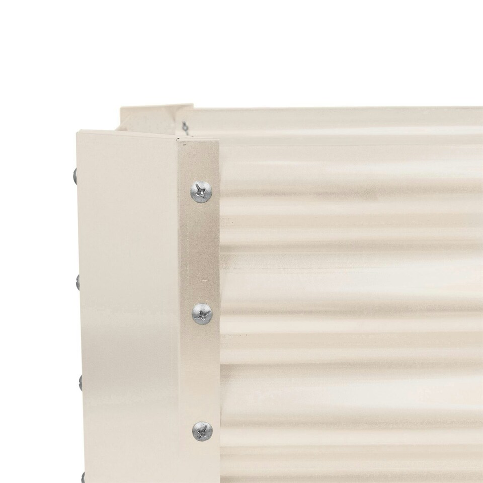 image 1 of Harbour Housewares Rectangle Galvanised Steel Raised Garden Bed - 120cm x 60cm - Ivory